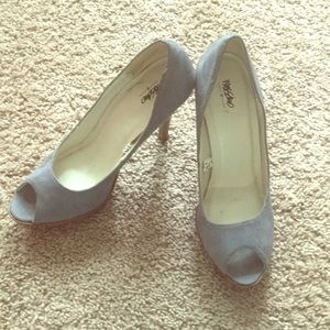 Gray Peep toe Heels